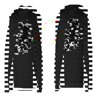 Pussy-Cat From Christmas Vacation Frieds Black U-Neck Long Sleeve T-Shirt - Seseable