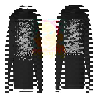 Retro Vintage Respectfully Middle Finger Feminist Long Sleeve T-Shirt - Monsterry