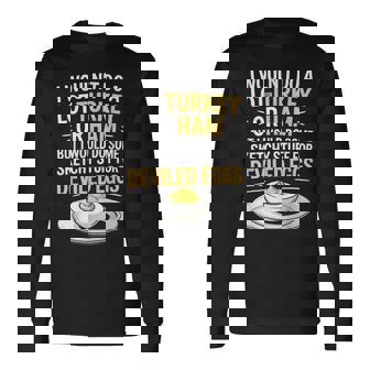 Sketchy Stuff For Deviled Eggs Saying Food Humor Joke Long Sleeve T-Shirt | Seseable FR