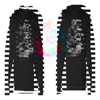 Futuristic Avant Garde Art Dive Into Vaporwave Long Sleeve T-Shirt | Mazezy