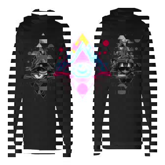 Futuristic Avant Garde Vaporwave Artistry Vision Long Sleeve T-Shirt | Mazezy