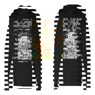 G-Pop Of The Wild One 1St Bday Safari Jungle Animal Long Sleeve T-Shirt | Seseable FR