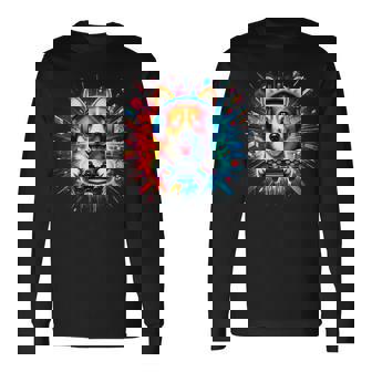 Gaming Corgi Friend Corgi Puppy Gamer Graphic Colorful Long Sleeve T-Shirt - Monsterry