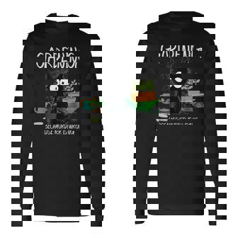 Gardening Because Murder Is Wrong Black Cat Gardening Long Sleeve T-Shirt - Monsterry