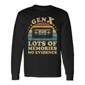 Gen X Cassette Tape Lots Of Memories No Evidence Vintage Long Sleeve T-Shirt - Thegiftio UK