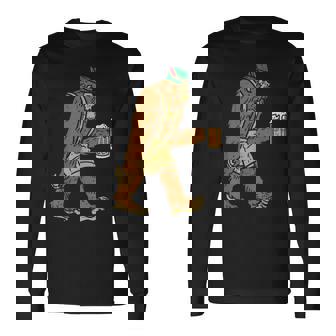 German Bigfoot Sasquatch Beer Lederhose Oktoberfest Long Sleeve T-Shirt | Mazezy