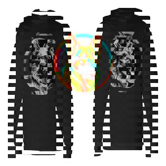 German Shepherd Dog Pop Art Pet Love Mom Long Sleeve T-Shirt | Mazezy