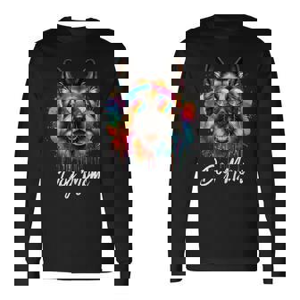 German Shepherd Owners Dog Mom For Dog Lovers Dog Pop Art Long Sleeve T-Shirt | Mazezy