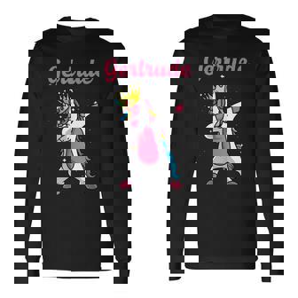 Gertrude Licorne Personnalisable Avec Prénom D'anniversaire T-shirt à manches longues - Cadeauxyz