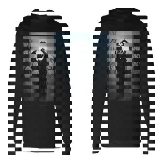 Ghost Heart Hands Scary Face Horror Poster Halloween 2025 Long Sleeve T-Shirt | Seseable FR