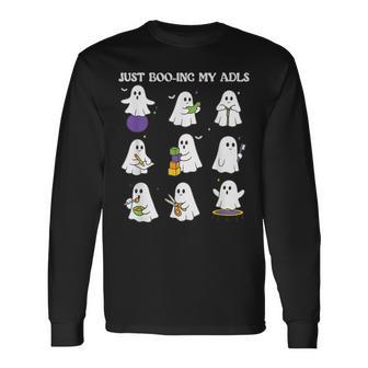 Ghost Occupational Therapy Halloween Ot Therapist Spooky Long Sleeve T-Shirt - Thegiftio UK