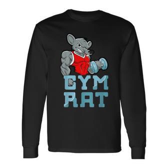Gimnasio Rata Fitness Culturismo Ejercicio Músculos Camiseta de manga larga - Regaloses