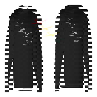 Glider Gliding Plane Retro Sailplane Flying Pilot Aviation Long Sleeve T-Shirt | Mazezy