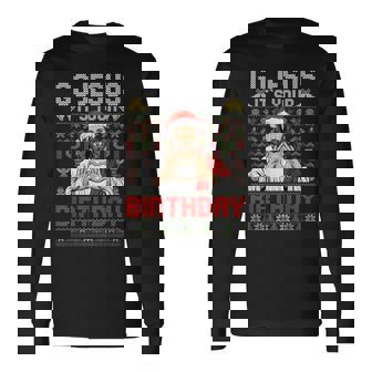 Go Jesus It's Your Birthday Ugly Christmas Sweater God Long Sleeve T-Shirt | Seseable FR