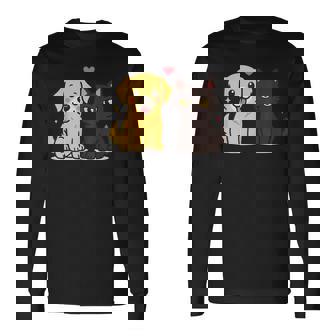 Golden Retriever Boyfriend Black Cat Gf Couple Long Sleeve T-Shirt - Thegiftio