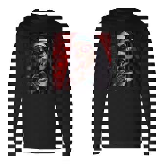 Gothic Aesthetically Occulte Unholy Grunge Emo Punk Nun Long Sleeve T-Shirt | Mazezy