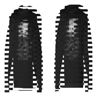 Gothic Old Graveyard Long Sleeve T-Shirt - Thegiftio