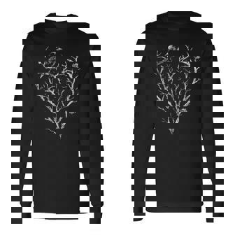 Gothic Raven Crow Heart Tree Thorn Love Goth Alt Alternative Long Sleeve T-Shirt | Seseable CA