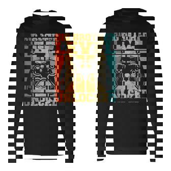 Gran Hermano Nivel Desbloqueado Bebé Anuncio Gaming Gamer Camiseta de manga larga - Regaloses