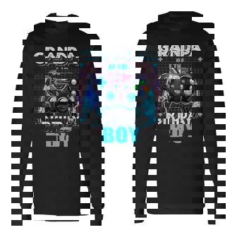 Grandpa Of The Birthday Boy Matching Video Gamer Party Long Sleeve T-Shirt - Thegiftio