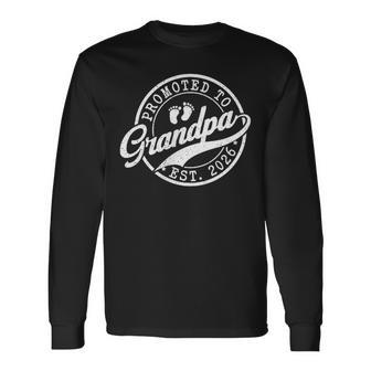 Grandpa Est 2026 Announcement Promoted To Grandpa Long Sleeve T-Shirt - Thegiftio UK