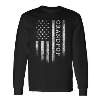 Grandpop American Flag Grandpop Patriotic Father's Day Long Sleeve T-Shirt - Thegiftio UK