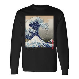 The Great Wave Off Kanagawa Famous Japanese Wave Painting Long Sleeve T-Shirt - Monsterry