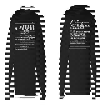 Gringón Green-Gon Definition Latino Gringo Humor Long Sleeve T-Shirt - Monsterry