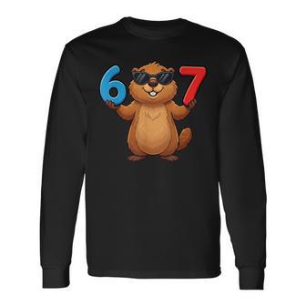 Groundhog Six Seven Drip 67 Meme 6-7 Groundhog Day Long Sleeve T-Shirt - Thegiftio