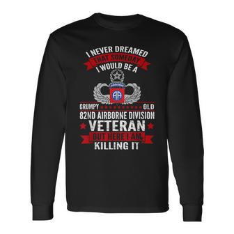 Grumpy Old 82Nd Airborne Division Veteran Paratrooper Small Black Long Sleeve T-Shirt - Thegiftio UK