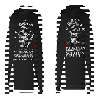 Grumpy Old Man My Level Of Sarcasm Monkey On Back Long Sleeve T-Shirt | Seseable UK