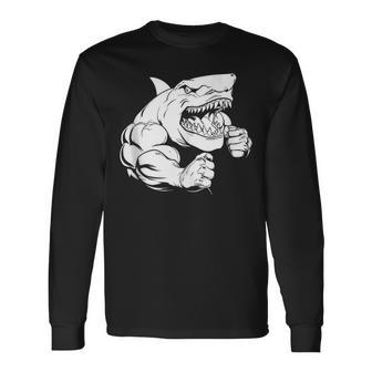 Gym Shark Exercise Training Workout Long Sleeve T-Shirt - Thegiftio UK