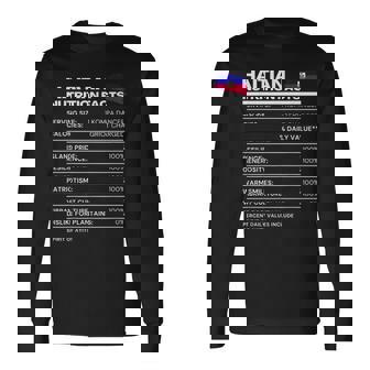 Haitian Nutrition Facts Long Sleeve T-Shirt - Monsterry