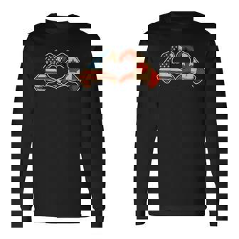 Half Canadian Half American Canada Usa Flag Heart Long Sleeve T-Shirt | Seseable CA