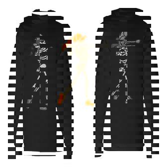 Halloween Golf Skeleton Golf Halloween Long Sleeve T-Shirt - Monsterry
