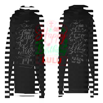 Happy Birthday Lulu かわいいクリスマスルル 長袖Tシャツ - Kawaiitshirt