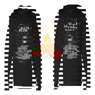 Happy Diwali Deepavali Hindu Indian Festival Of Lights Long Sleeve T-Shirt - Monsterry