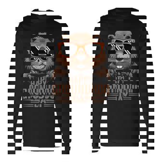 Happy Groundhog Day Ground Hog With Animal Lover Long Sleeve T-Shirt - Monsterry