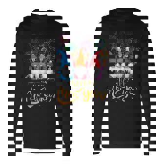 Happy New Year 2025 Gnomes Family Party New Years Eve Long Sleeve T-Shirt - Monsterry
