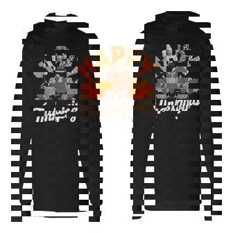 Happy Thanksgiving Turkey Family Dinner Thanksgiving Long Sleeve T-Shirt | Mazezy