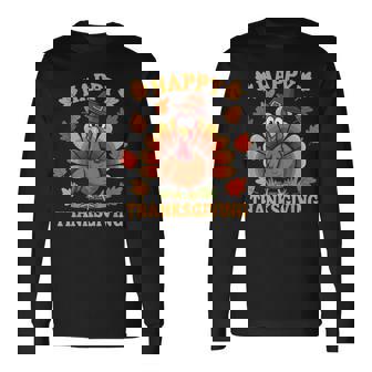 Happy Thanksgiving Turkey Family Dinner Thanksgiving Long Sleeve T-Shirt | Mazezy