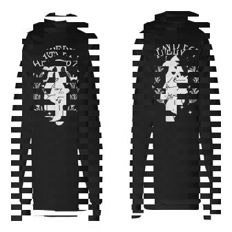 Haunted By 67 Six Seven Gen Alpha Z Ghost Halloween Long Sleeve T-Shirt | Seseable FR