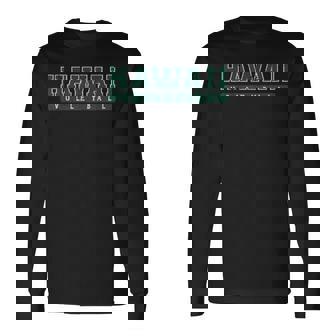 Hawaii Volleyball Green Vintage Text Long Sleeve T-Shirt | Mazezy