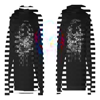 Headphones Music Dj Beatmaker Techno Splash House Music Edm Long Sleeve T-Shirt | Mazezy