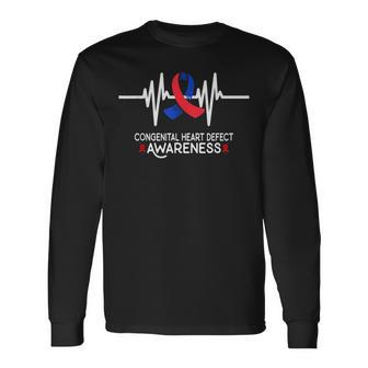 Heartbeat Chd Congenital Heart Defect Awareness Month Long Sleeve T-Shirt - Thegiftio UK