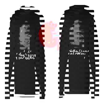 Hello Kidney おもしろ お医者さんへの感謝を示す 長袖Tシャツ - Kawaiitshirt