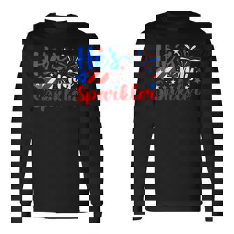 He's My Sparkler 4Th Of July Fireworks Couples Long Sleeve T-Shirt - Monsterry