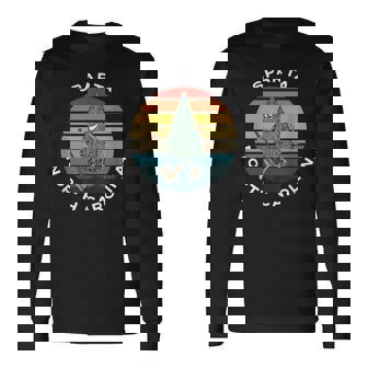 Hiking Tree Sparta North Carolina Camping NC Long Sleeve T-Shirt | Mazezy