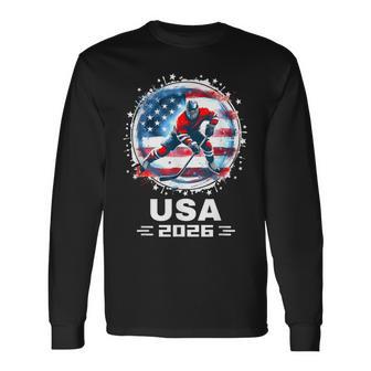 Hockey Fans United States Hockey Team Apparel Ice Hockey Long Sleeve T-Shirt | Mazezy