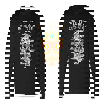 Homme El Jefeugarkull Dia De Los Muertos El Jefe T-shirt à manches longues - Cadeauxyz